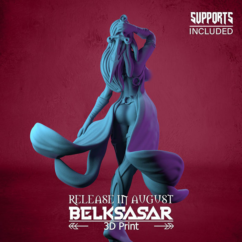 Servant Vampire Girl Normal and Nude 3D print model_39