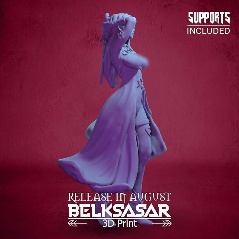 Servant Vampire Girl Normal and Nude 3D print model_11