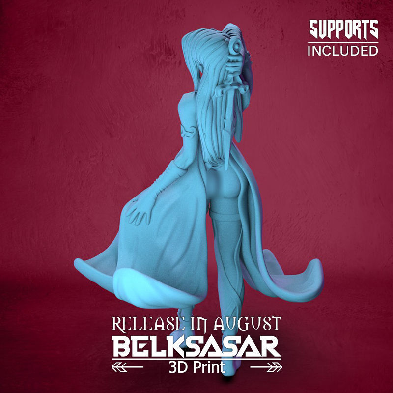 Servant Vampire Girl Normal and Nude 3D print model_33