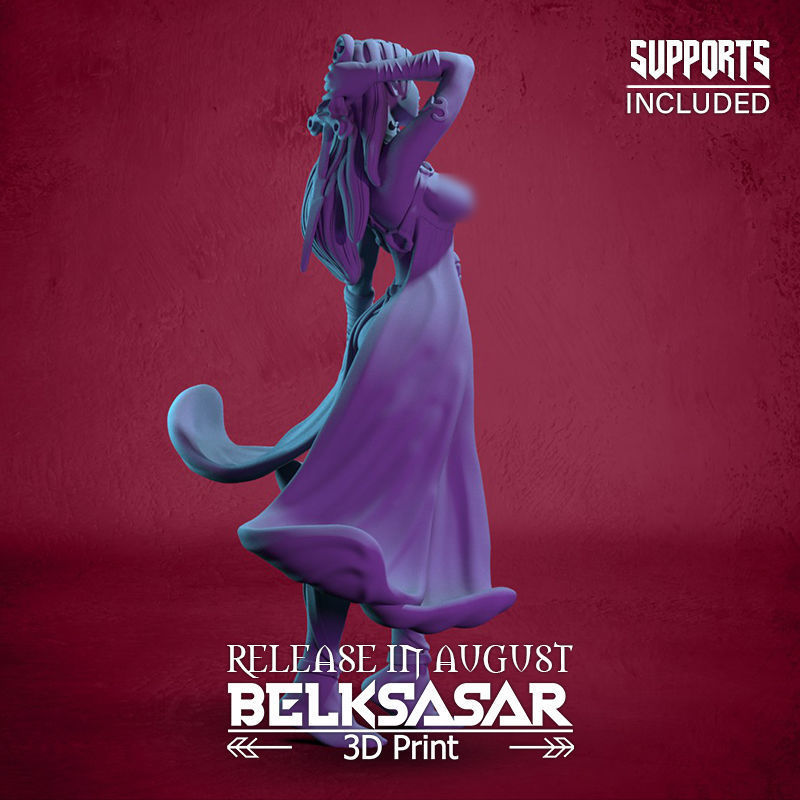 Servant Vampire Girl Normal and Nude 3D print model_9