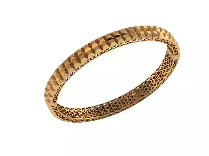 BRACELET gold bangle with intricate pattern