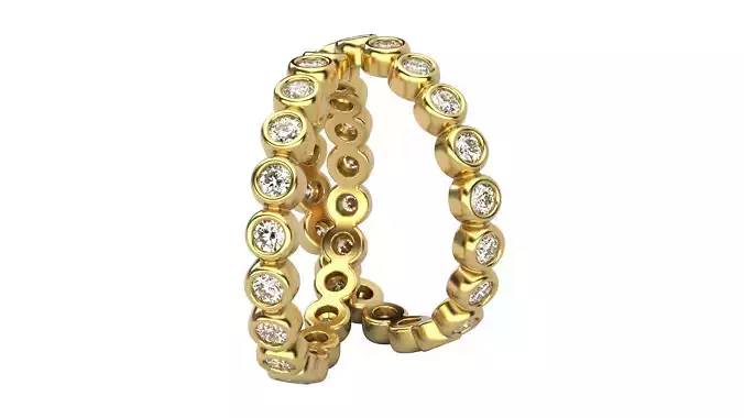 Bezel eternity ring 2-00 mm stones 9 sizes 3D print model