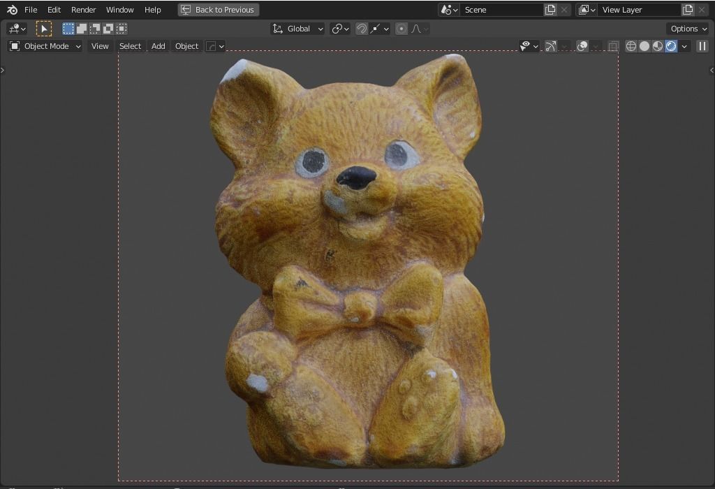  Plaster Bear 01 Low-poly 3D model_2