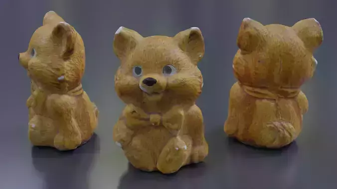  Plaster Bear 01 Low-poly 3D model
