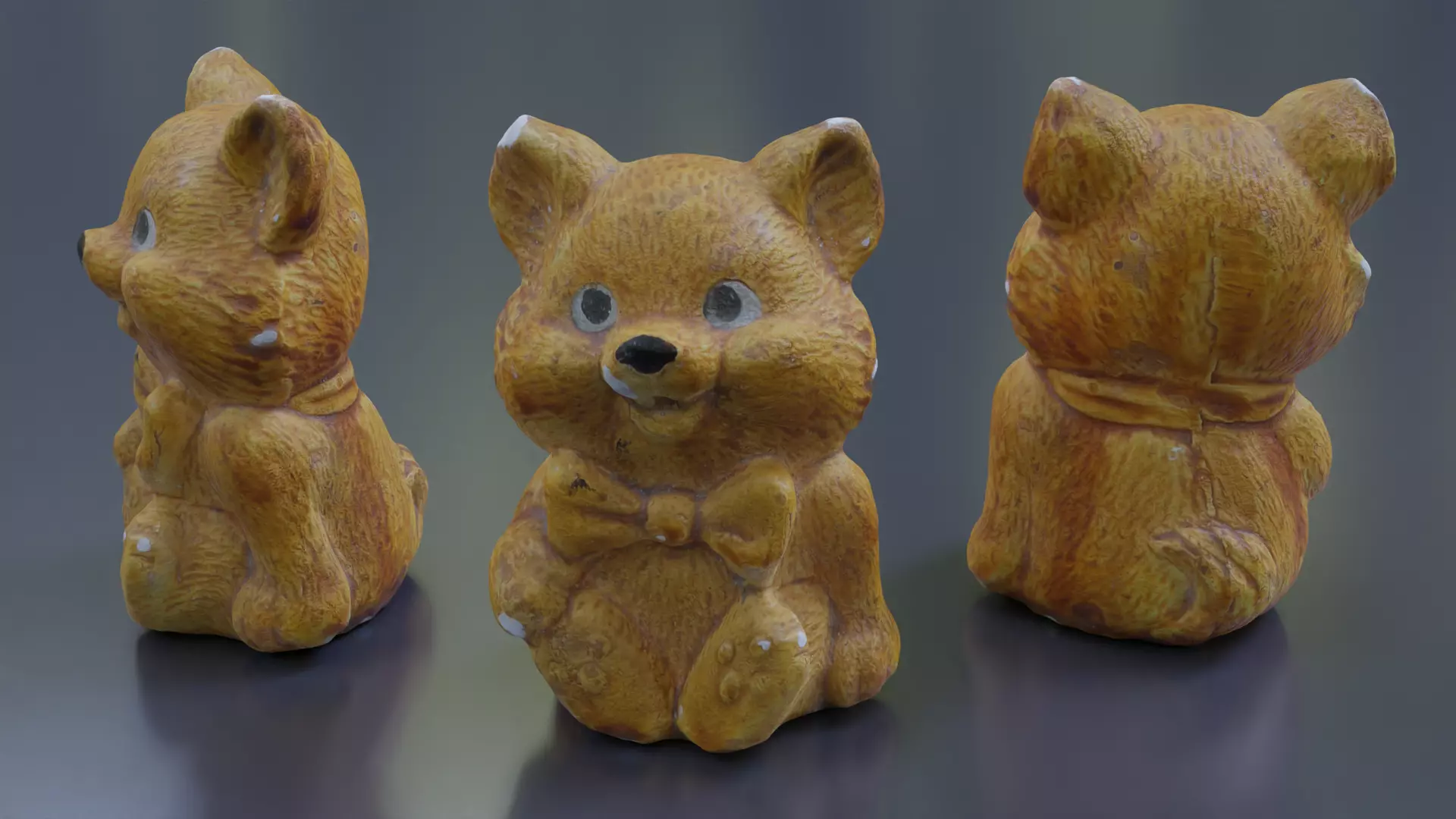  Plaster Bear 01 Low-poly 3D model_0