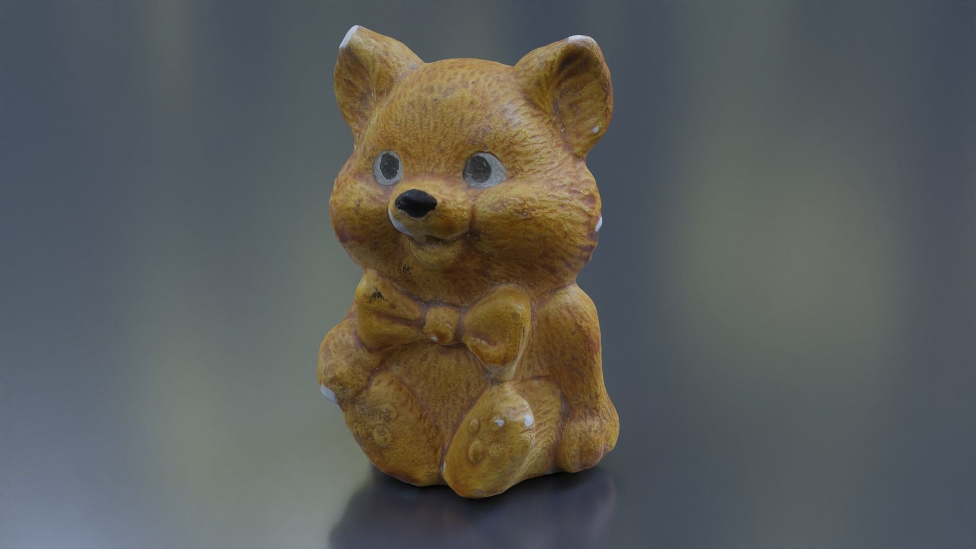 Plaster Bear 01 Low-poly 3D model_1