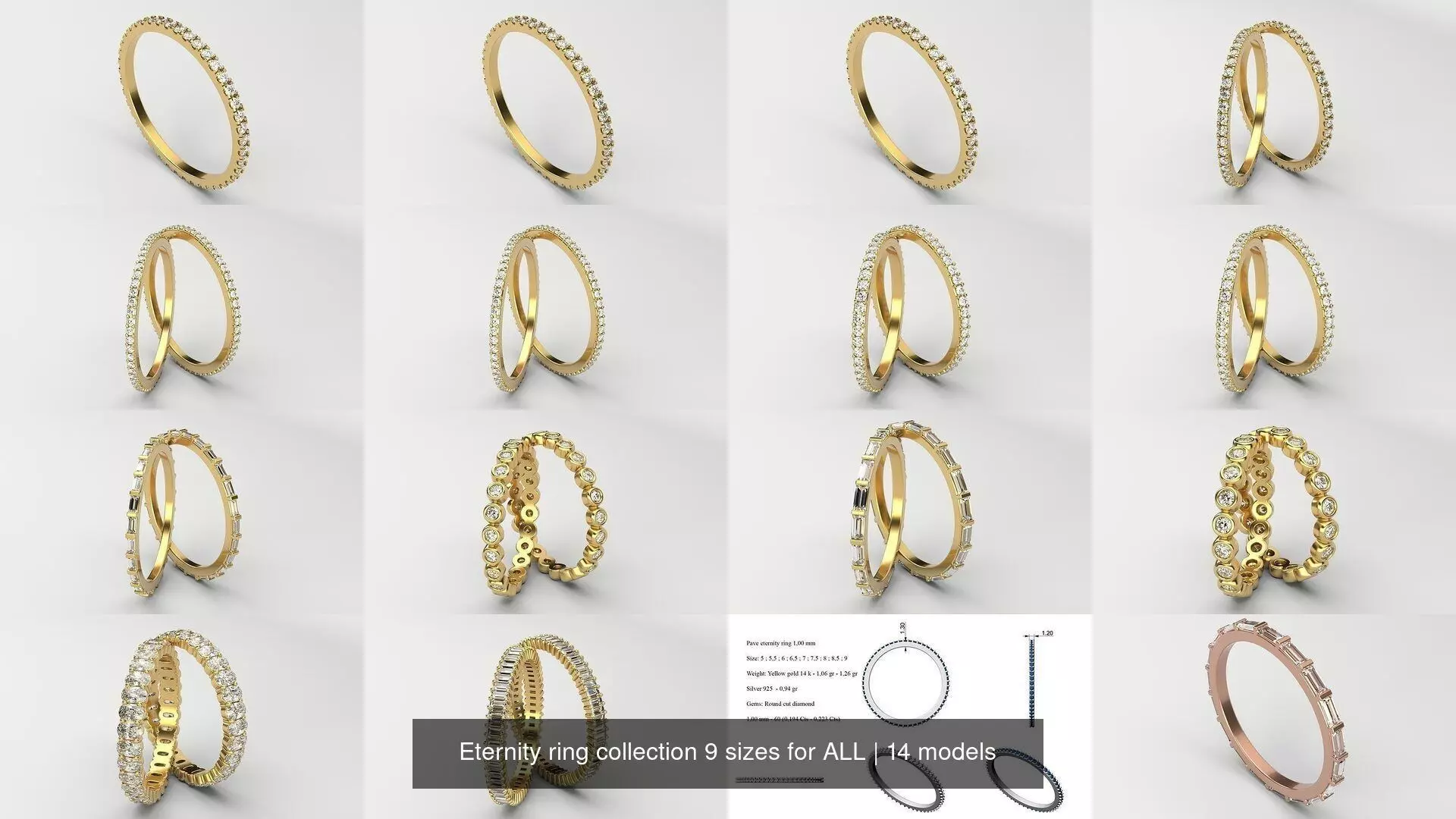 Eternity ring collection 9 sizes for ALL _0