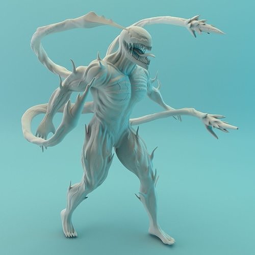 Carnage 3D model creature with long arms and claws 3D print model