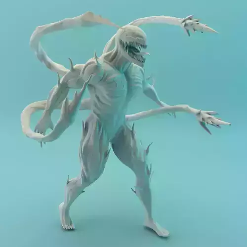 Carnage 3D model creature with long arms and claws