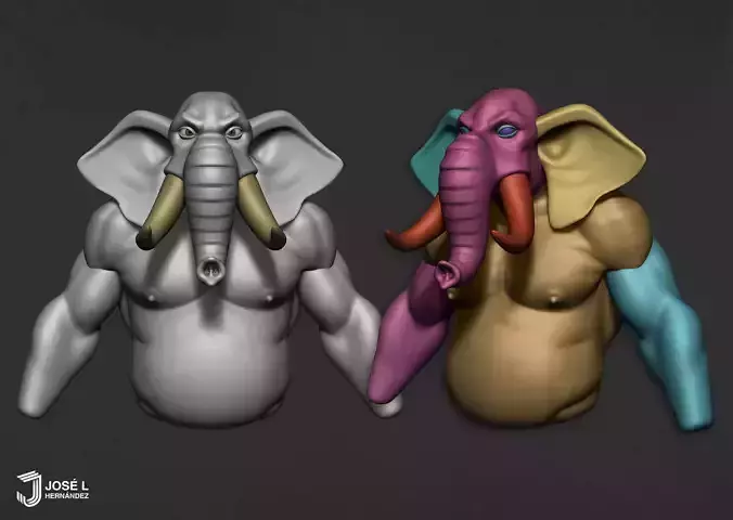 Basemesh - Stylized Elephant Character 3D model