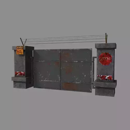 RoadBlock Gates Low-poly 3D model