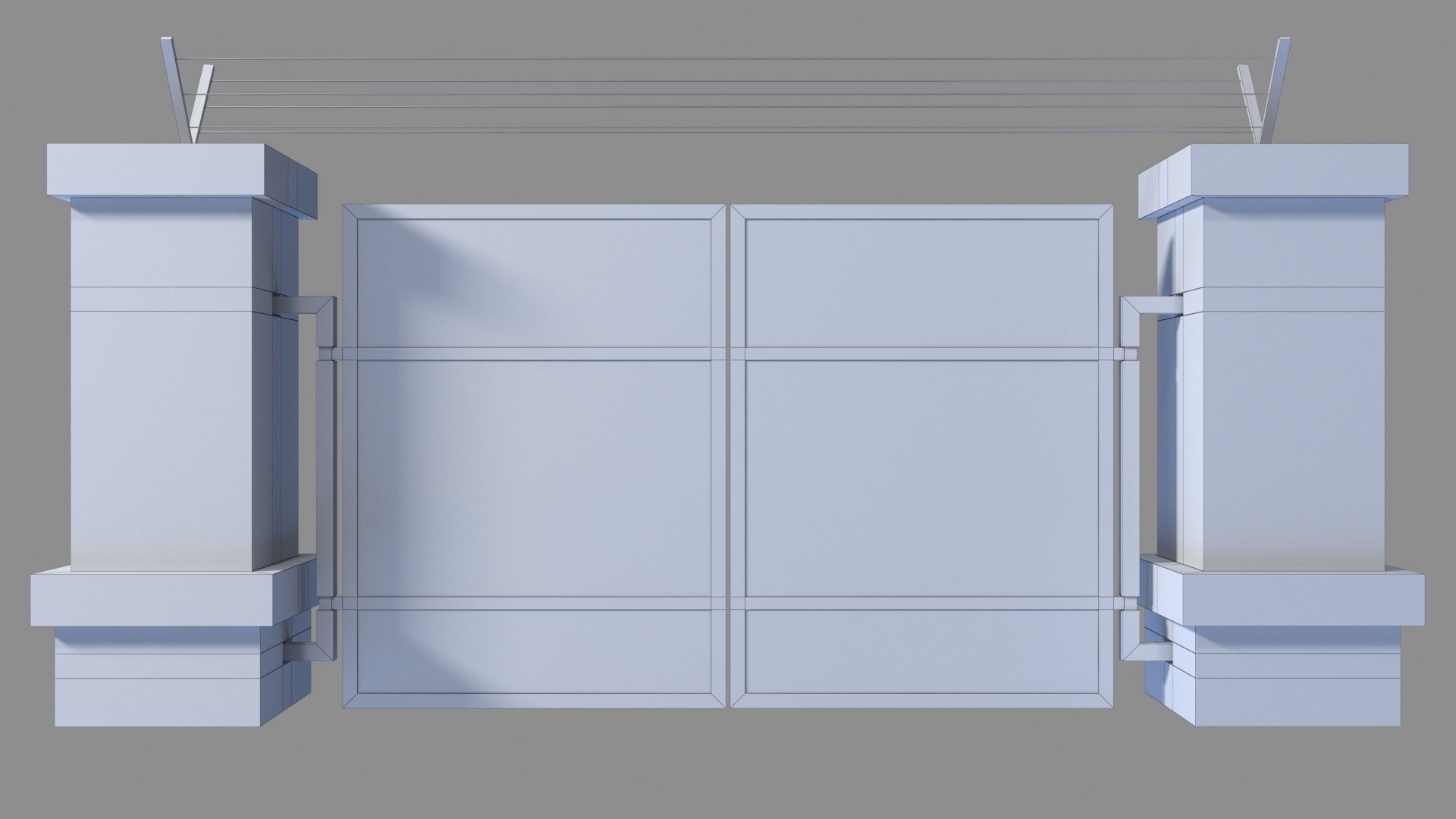 RoadBlock Gates Low-poly 3D model_11