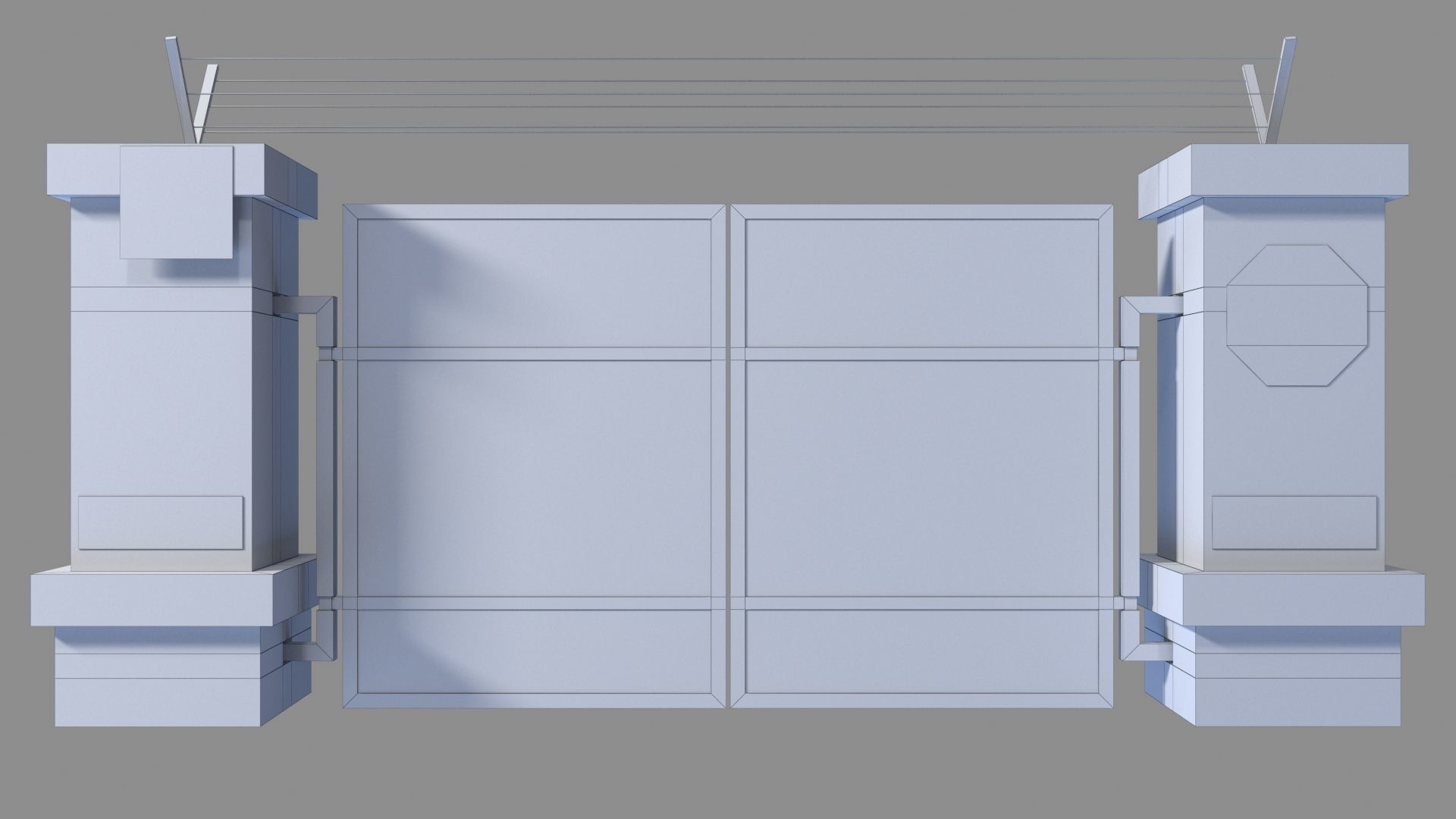 RoadBlock Gates Low-poly 3D model_9