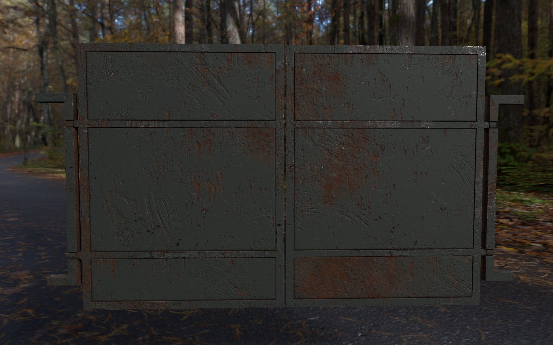 RoadBlock Gates Low-poly 3D model_8