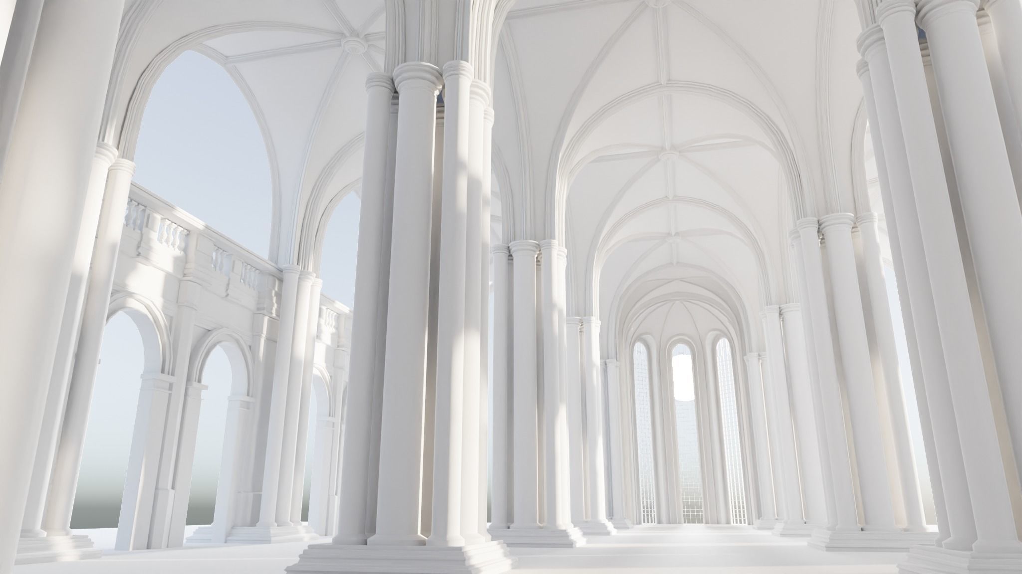 medieval palace 3D model_3