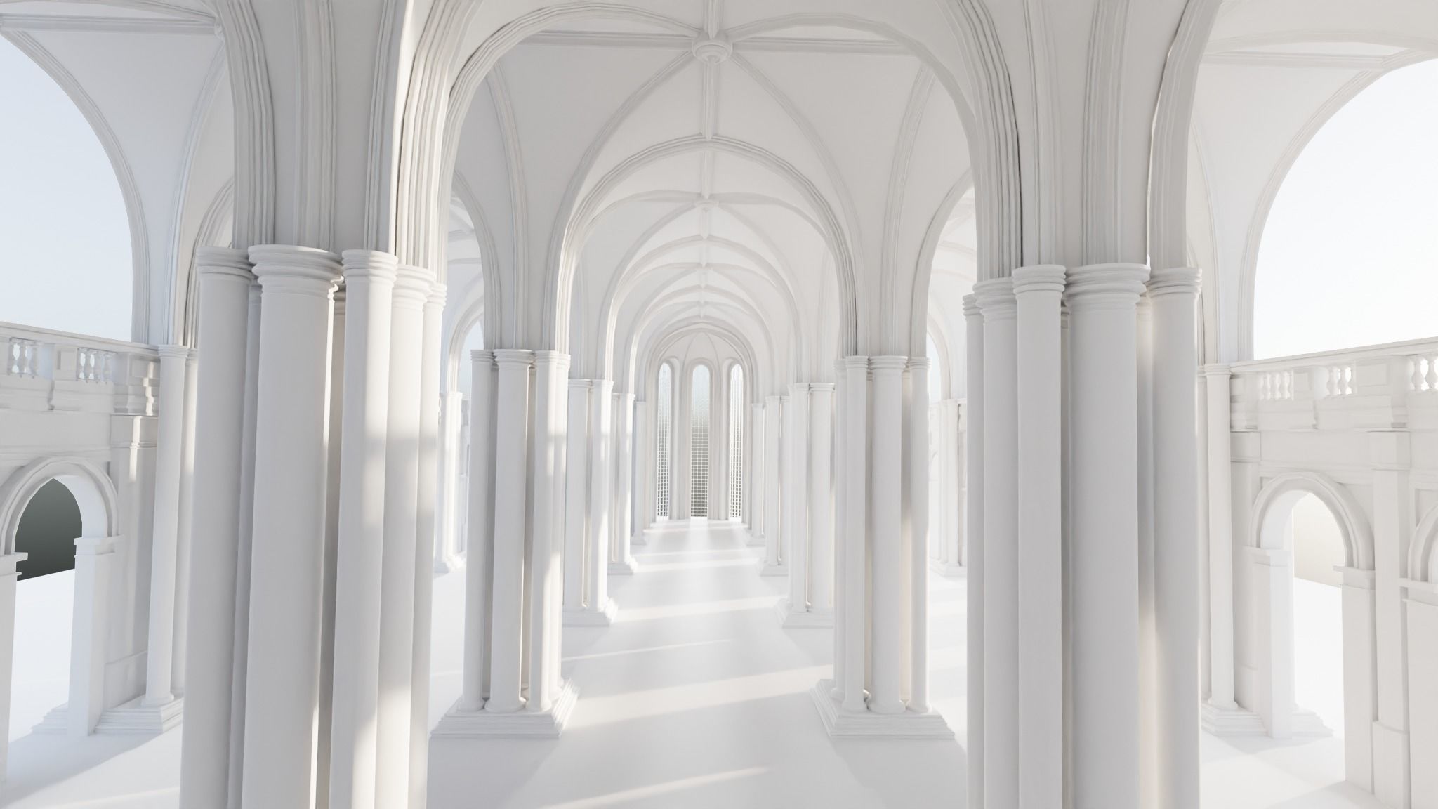 medieval palace 3D model_6