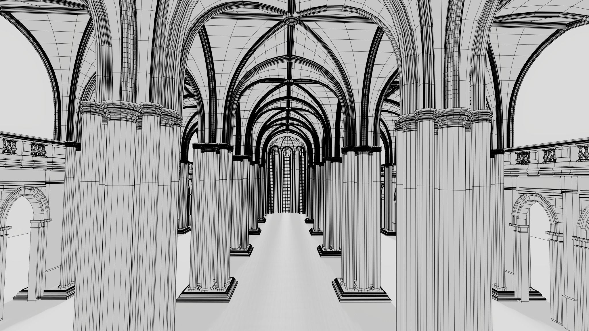 medieval palace 3D model_7