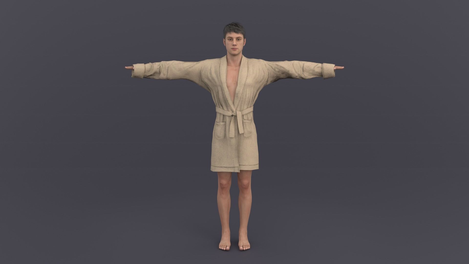 Man in bathrobe 3D model 3D model rigged CGTrader