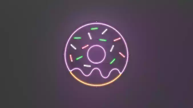 Donut - Neon Sign 3D model