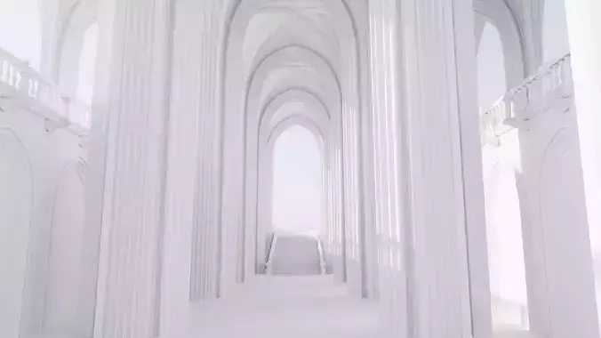 medieval palace stair Low-poly 3D model
