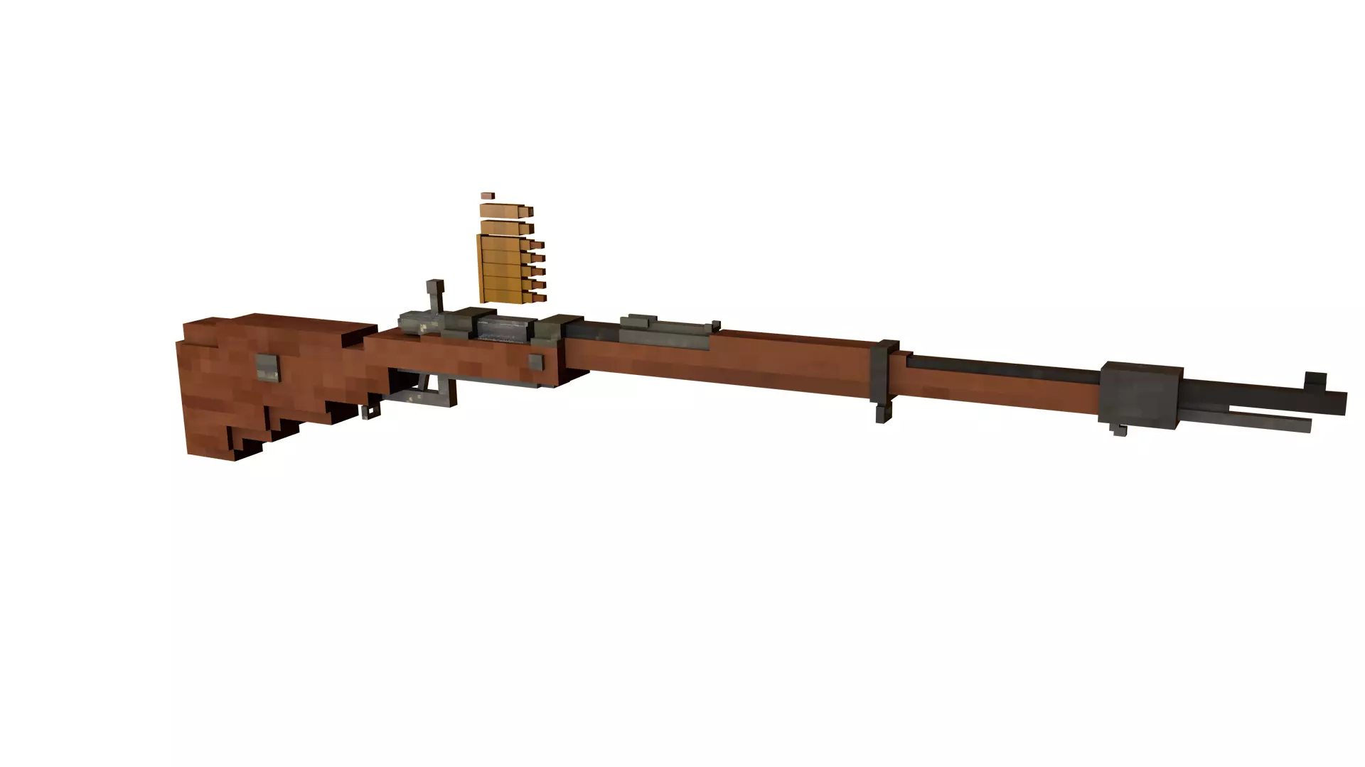 Gewehr 98 Minecraft gun Free low-poly 3D model