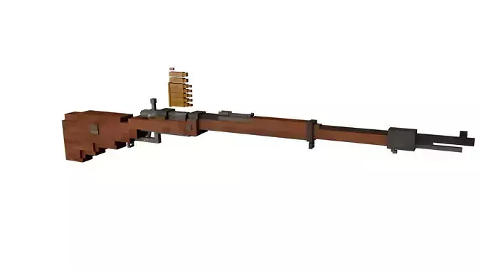 Gewehr 98 Minecraft gun Free low-poly 3D model