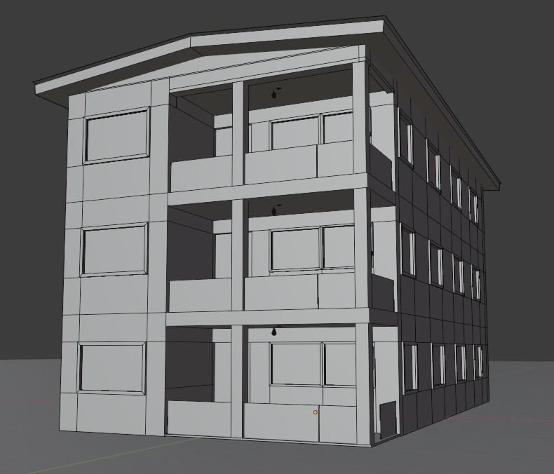 Old sub-urban house Free low-poly 3D model_2