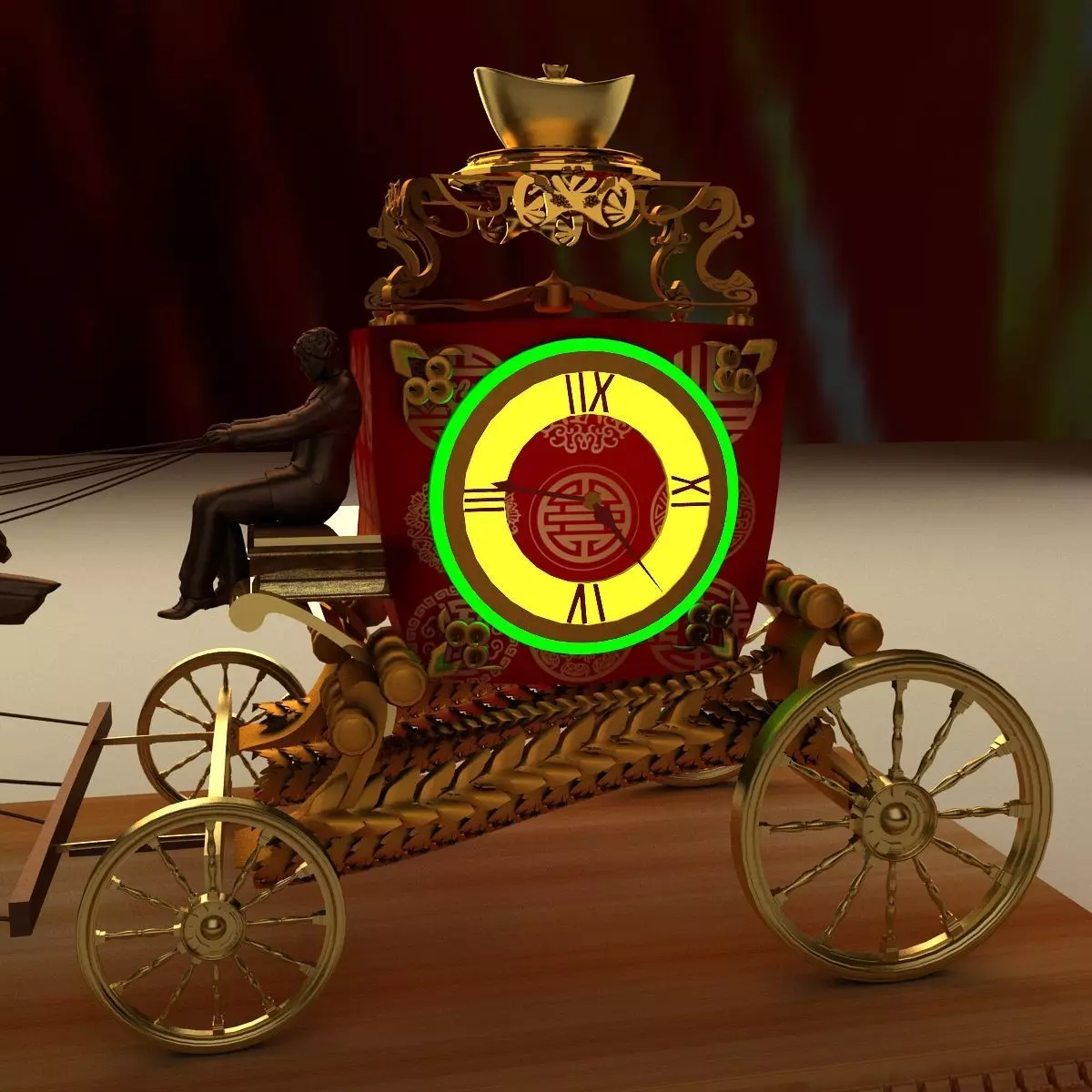 Chinese horse wagon 3D model