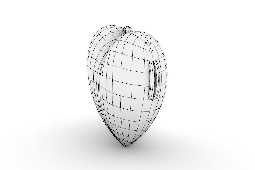 Heart locket with integrated hinge and clasp - 30mm 3D print model_9