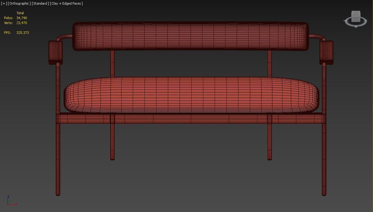 Betwixt Bench Upholstered 3D model_4