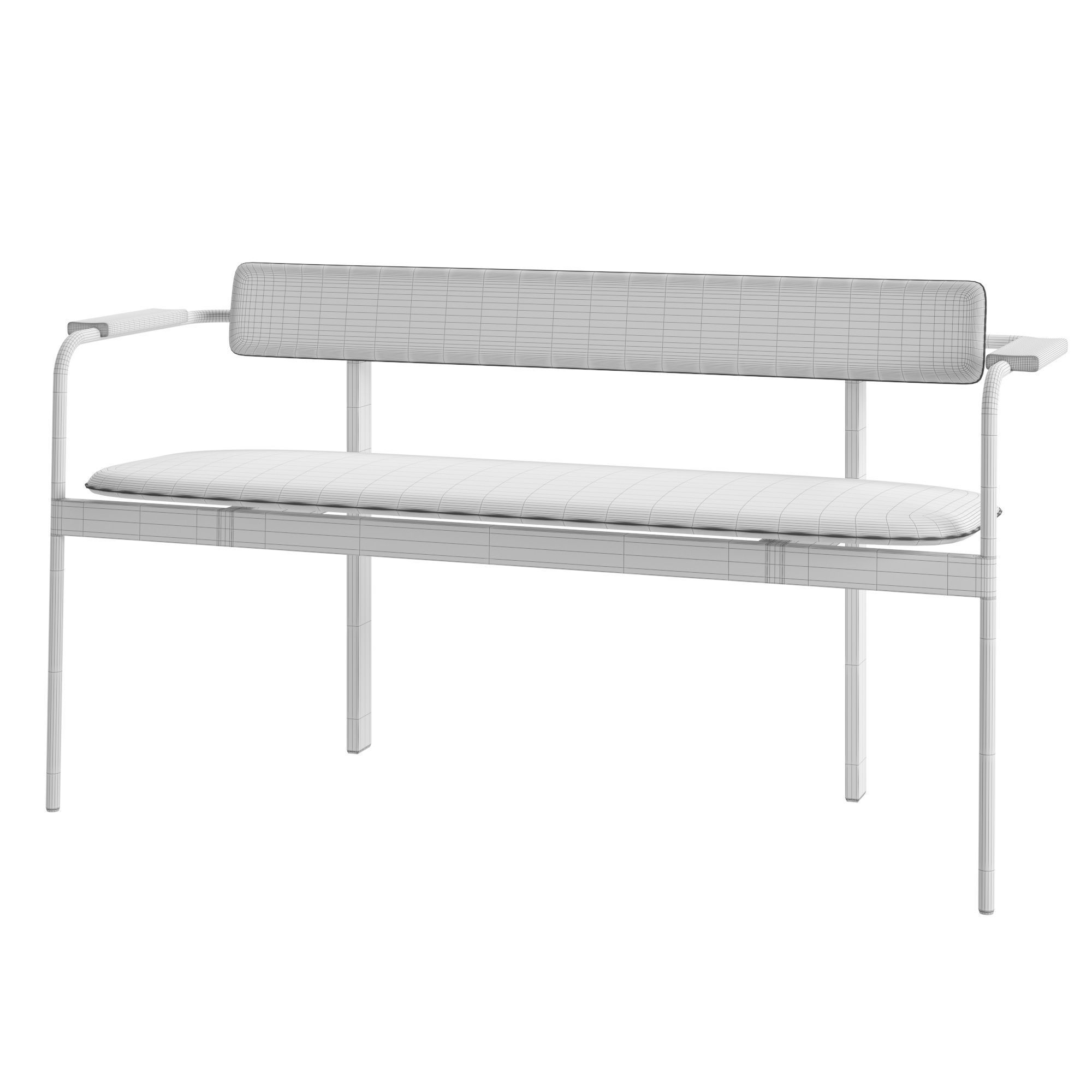 Betwixt Bench Upholstered 3D model_2