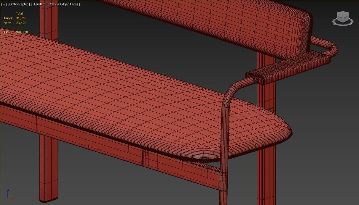 Betwixt Bench Upholstered 3D model_6