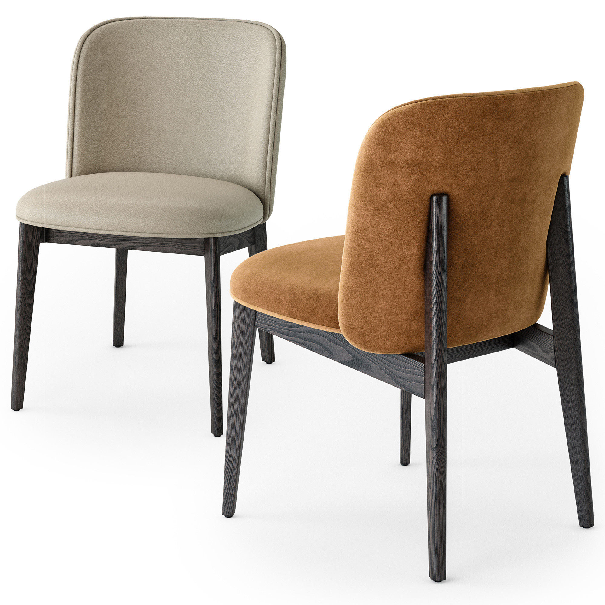 Calligaris Abrey wood chair 3D model_1