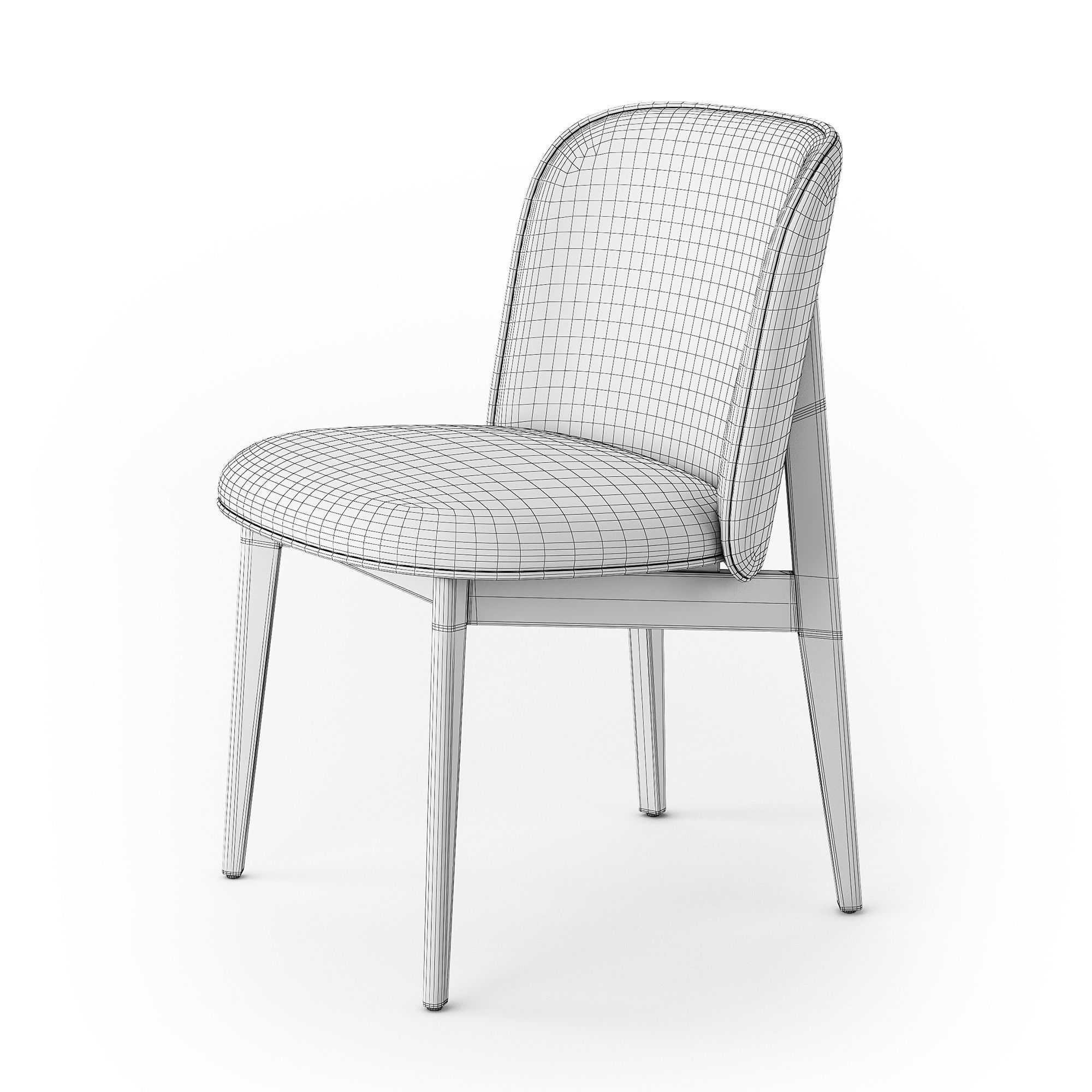 Calligaris Abrey wood chair 3D model_13