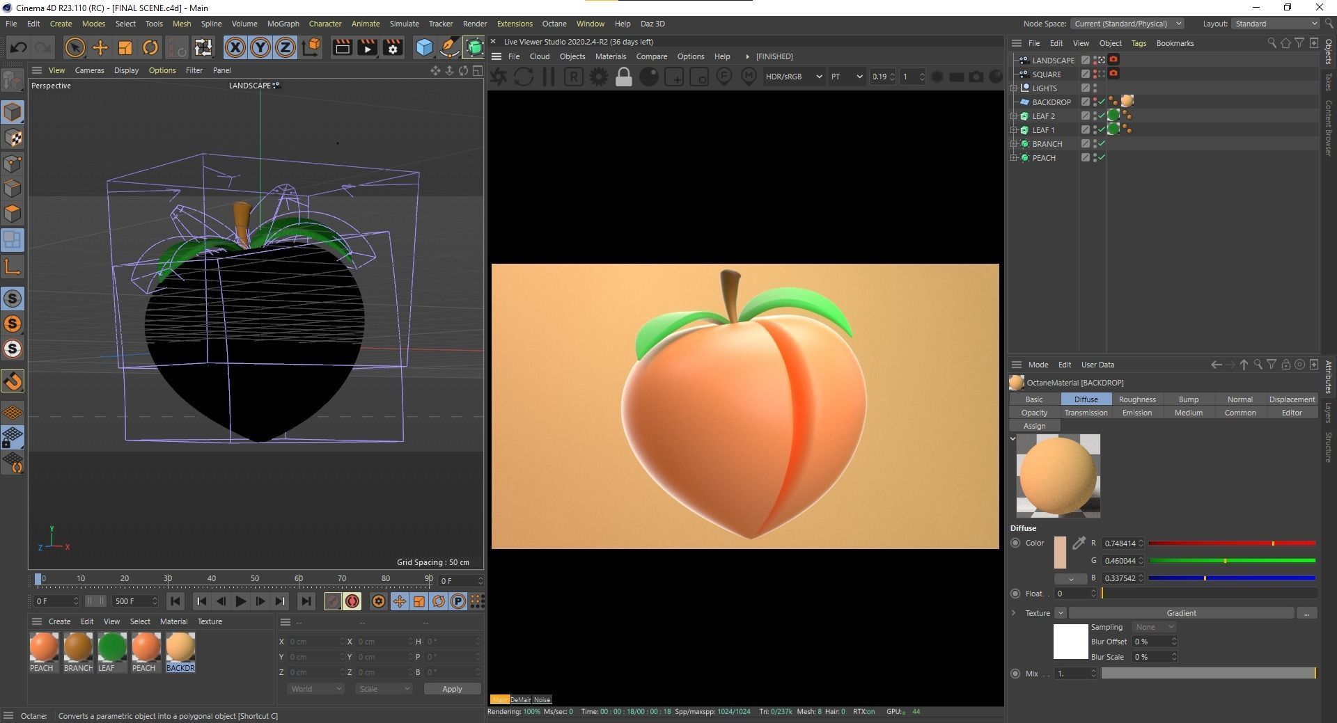 Peach 3D Model 3D model_5