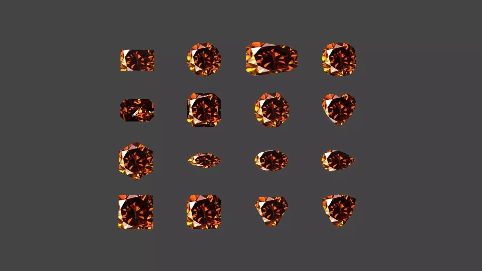 GEMS-019 Diamonds Cognag Low-poly 3D model_0