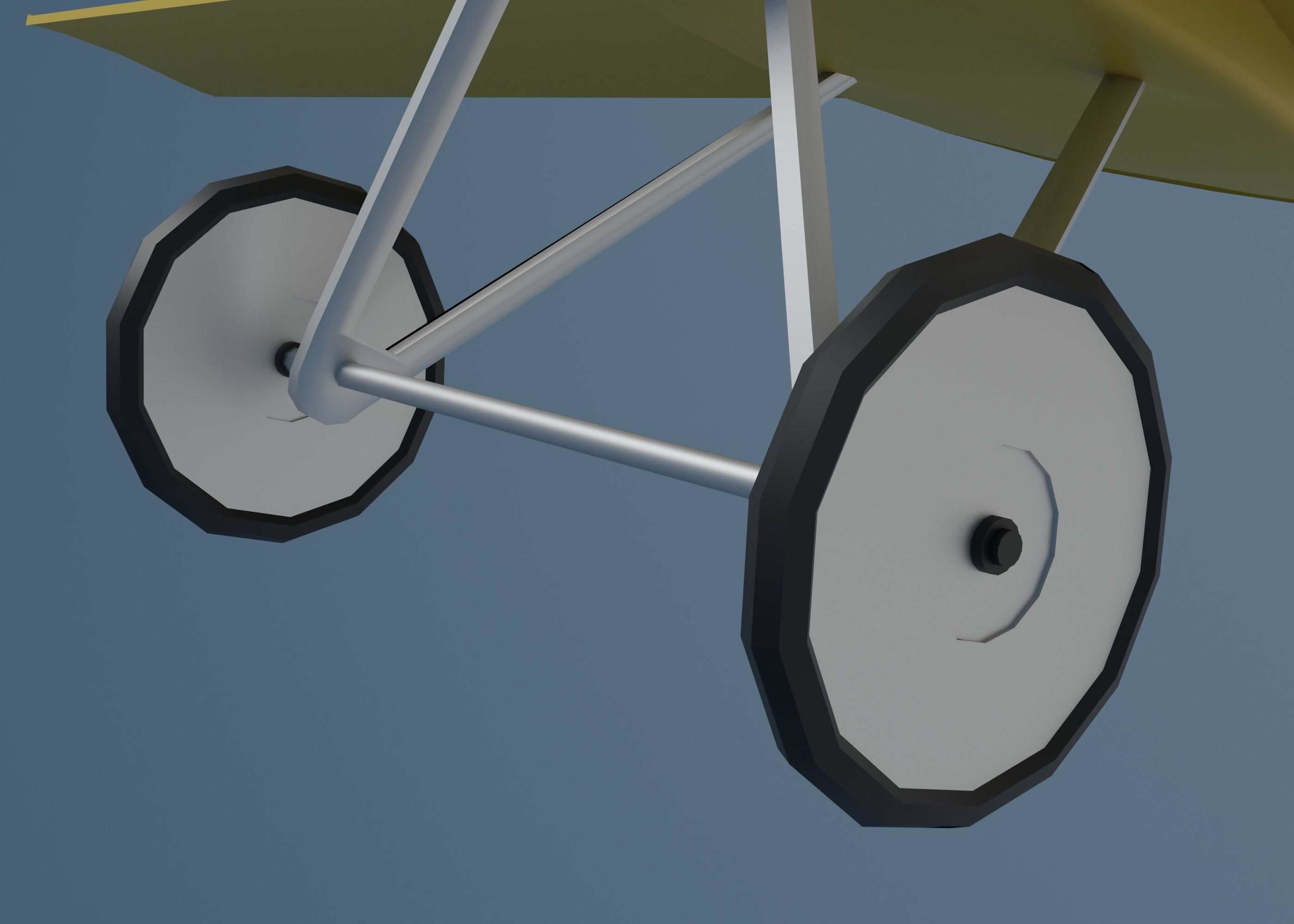 Airplane vintage biplane Low-poly 3D model_11