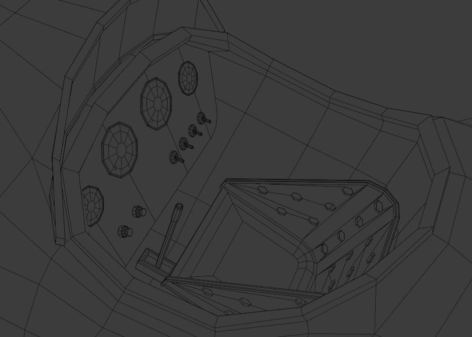 Airplane vintage biplane Low-poly 3D model_8