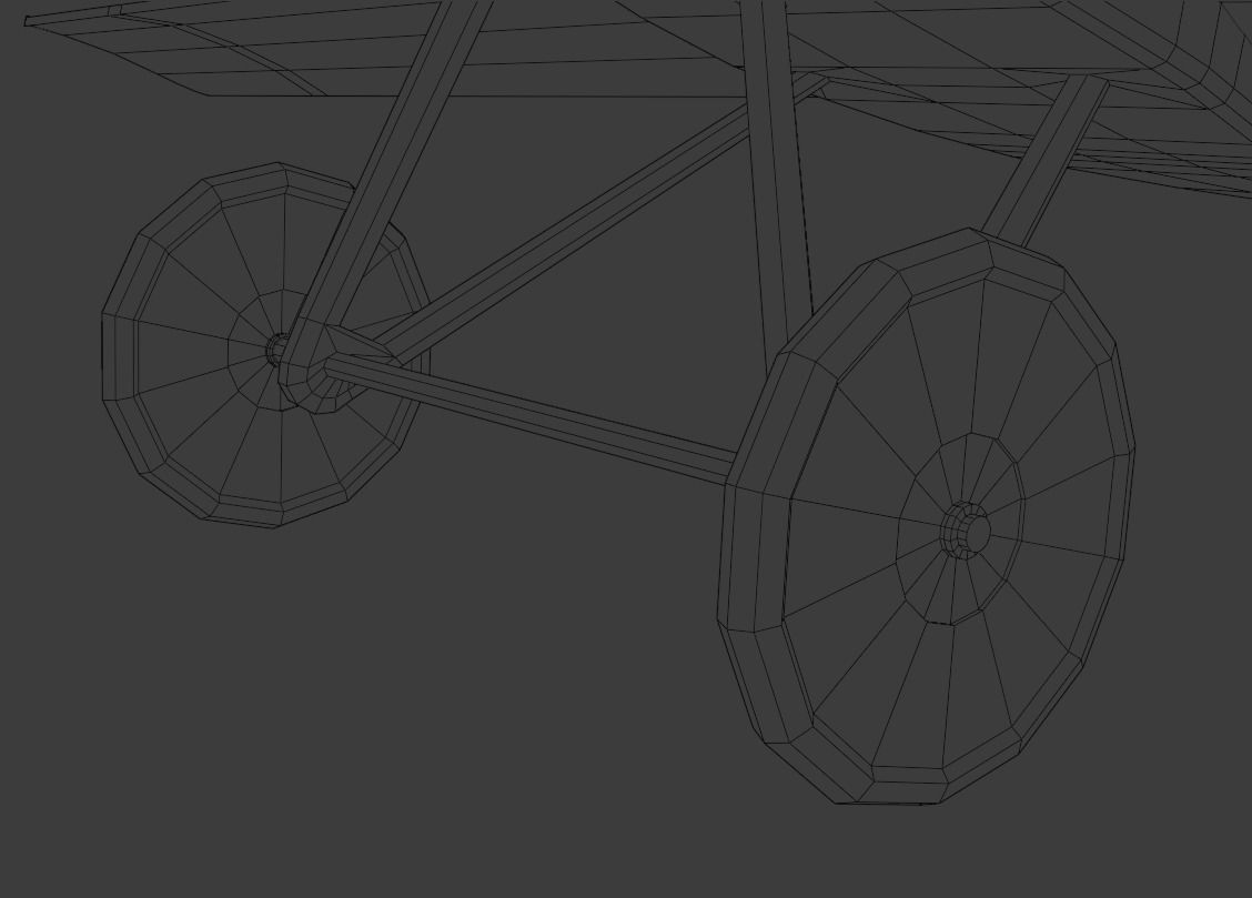 Airplane vintage biplane Low-poly 3D model_12