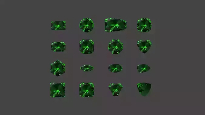 GEMS-020 Emerald Low-poly 3D model