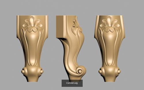 Carved Legs 3D Model Collection_4