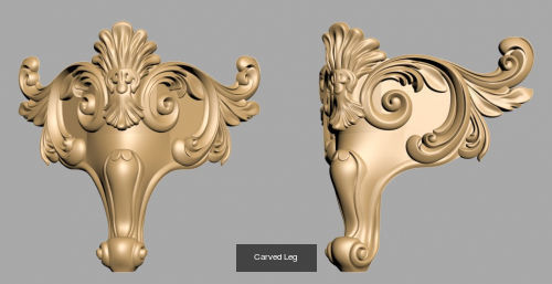 Carved Legs 3D Model Collection_1
