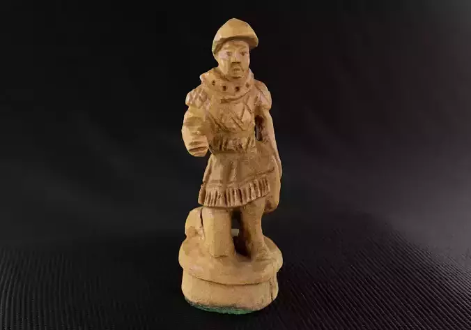 Wood Chess Pawn Handmade - Chessboard A - White Pawn 02 -