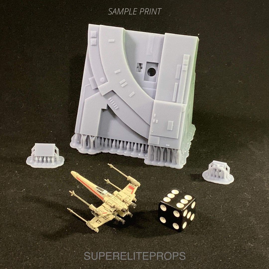 3D STL LOW ALTITUDE Death Star tiles with Vehicle stand slots 3D print model_6