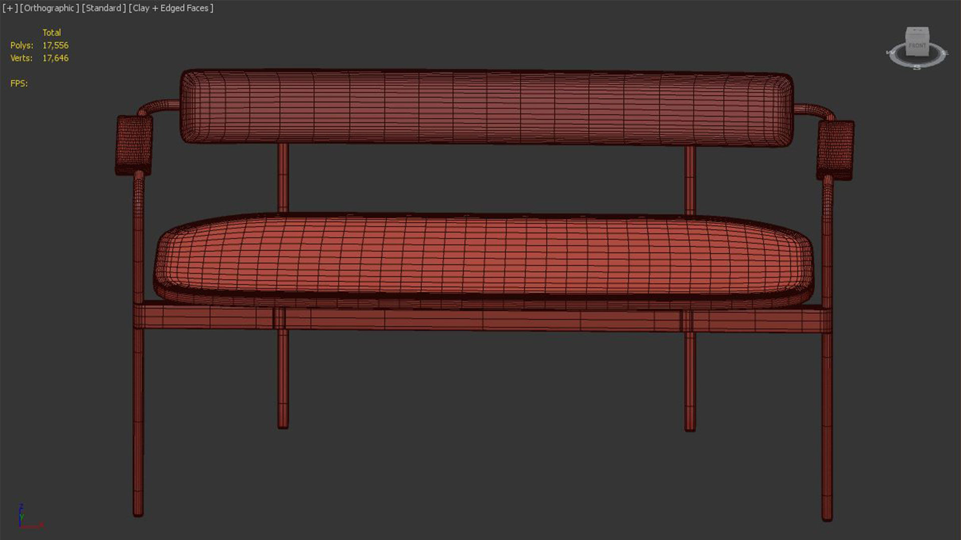 Betwixt Bench - Wood 3D model_3