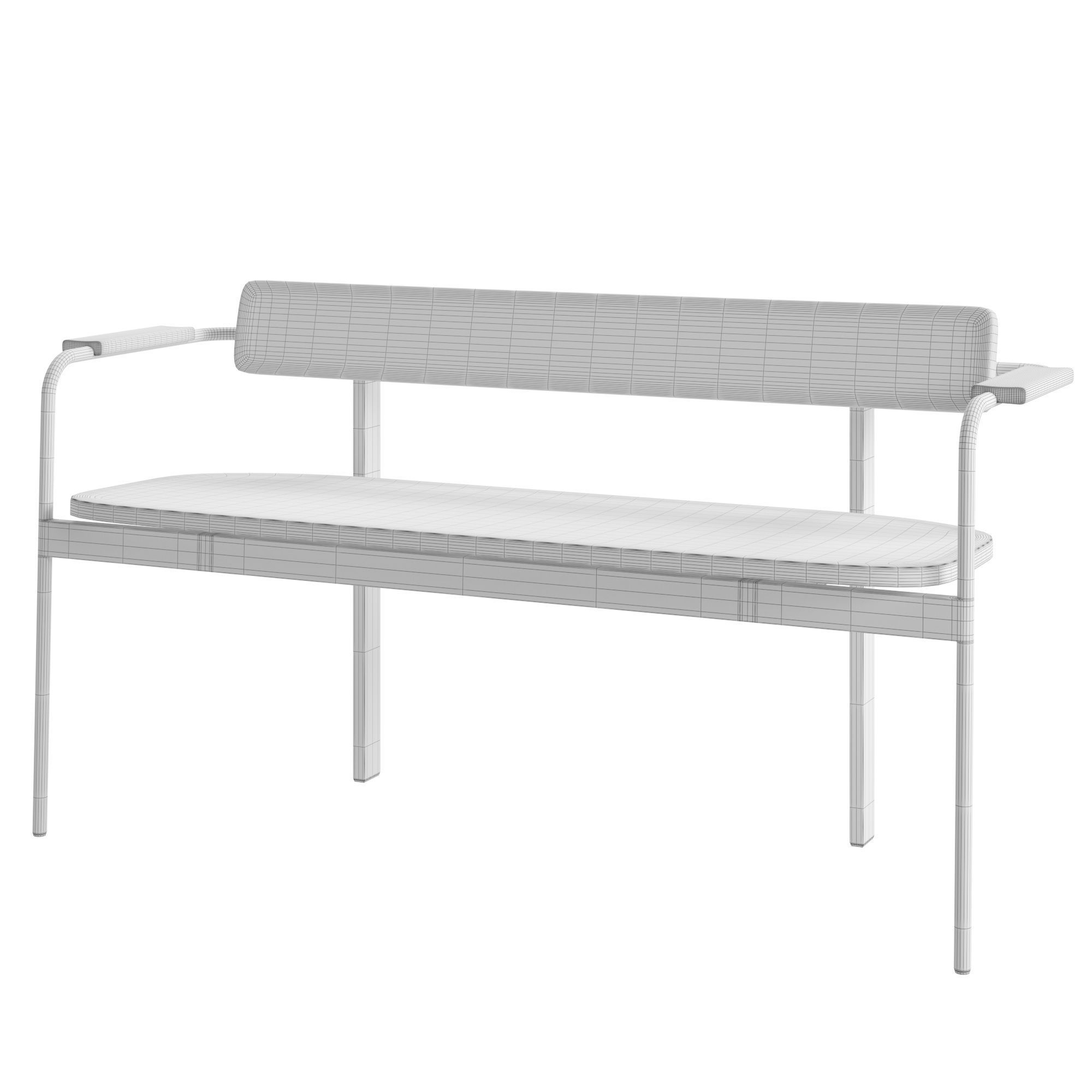 Betwixt Bench - Wood 3D model_2