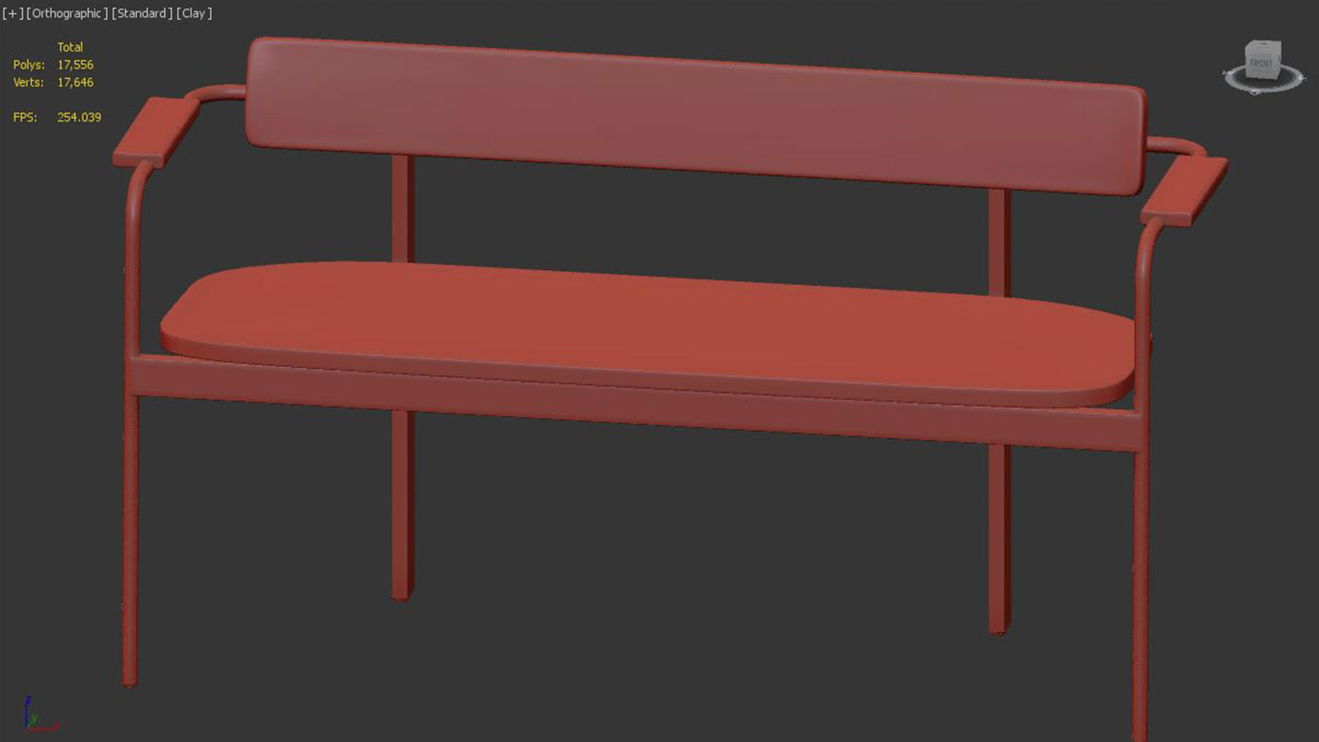 Betwixt Bench - Wood 3D model_4