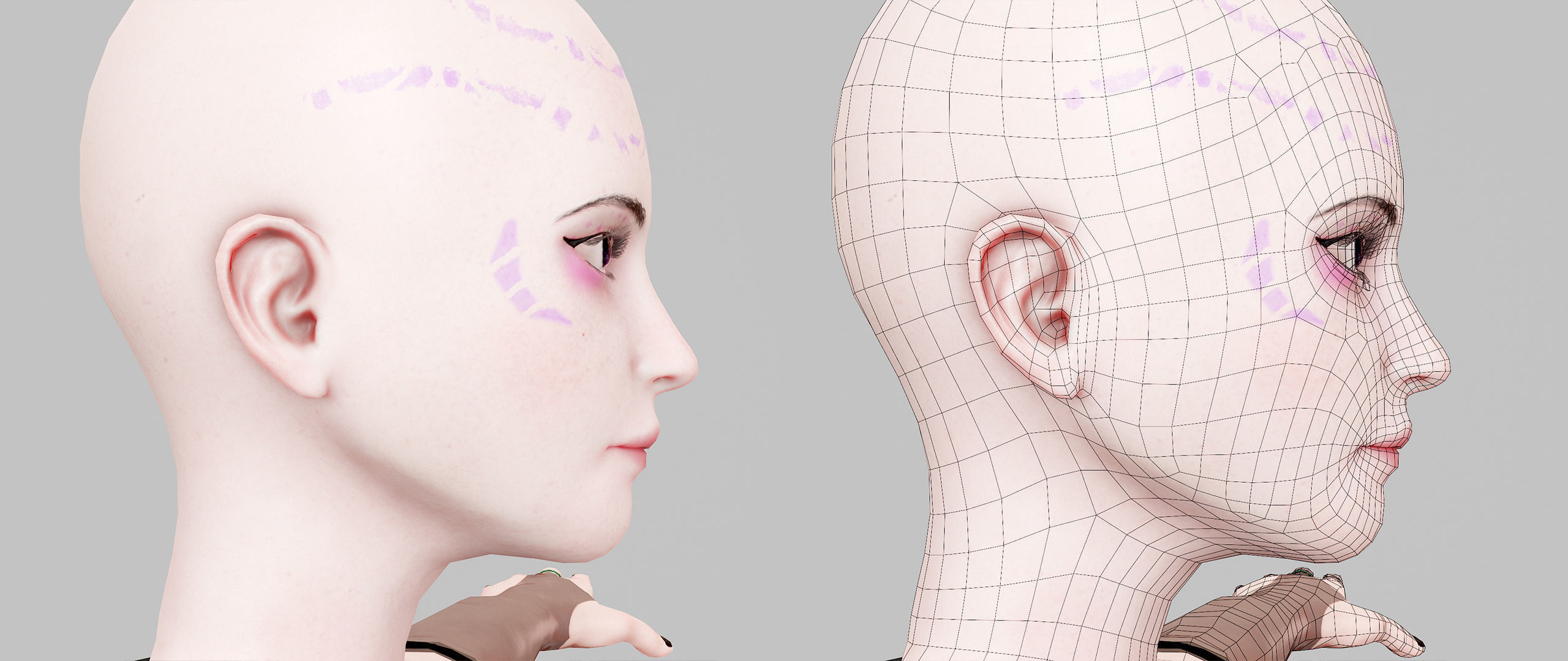 Witch Lady Game Ready Character Low-poly 3D model_15