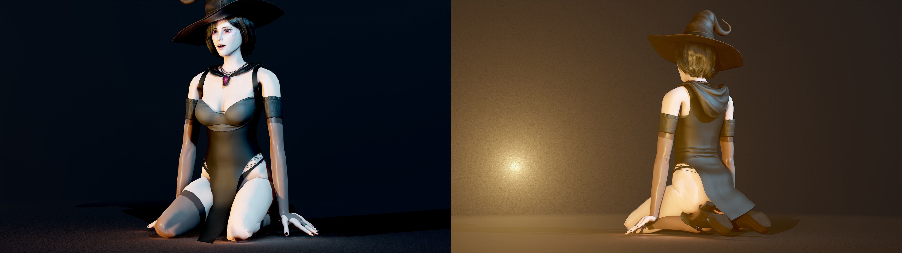 Witch Lady Game Ready Character Low-poly 3D model_46