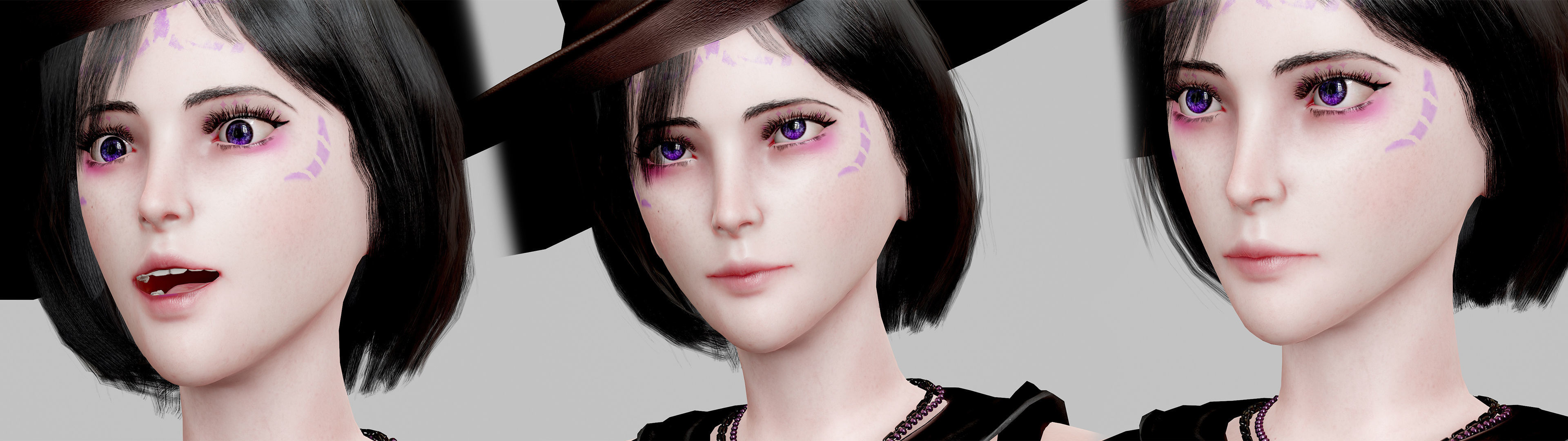 Witch Lady Game Ready Character Low-poly 3D model_23
